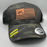 Bone Squirrel American Flag Leather Patch Hat