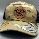 Crossed Hatchets Leather Patch Hat