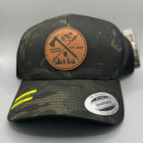 Crossed Hatchet & Arrow Leather Patch Hat