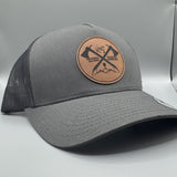 Crossed Hatchets Leather Patch Hat
