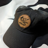 Un-structured Leather Patch Hat