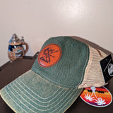 Un-structured Leather Patch Hat