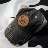 Un-structured Leather Patch Hat