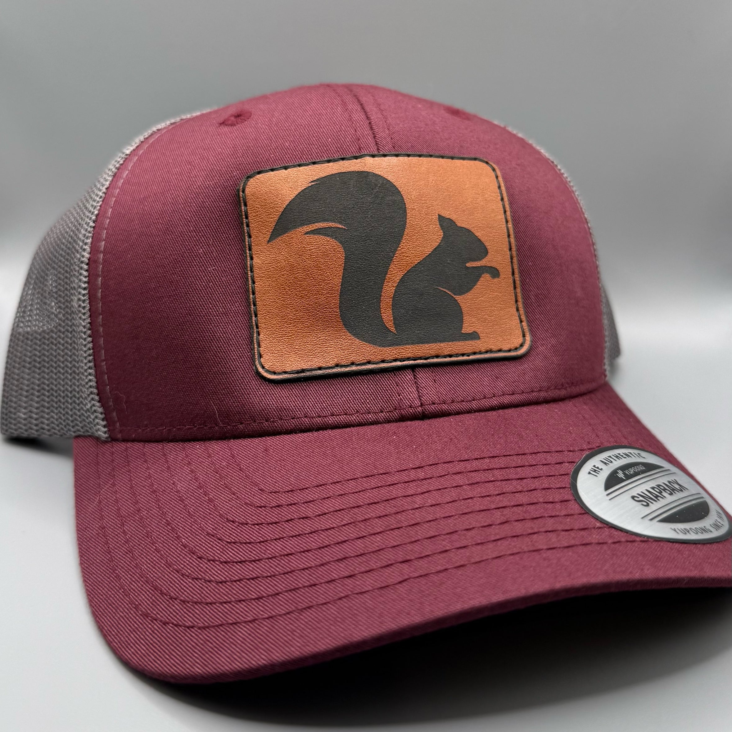 Big Squirrel Leather Patch Trucker Hat