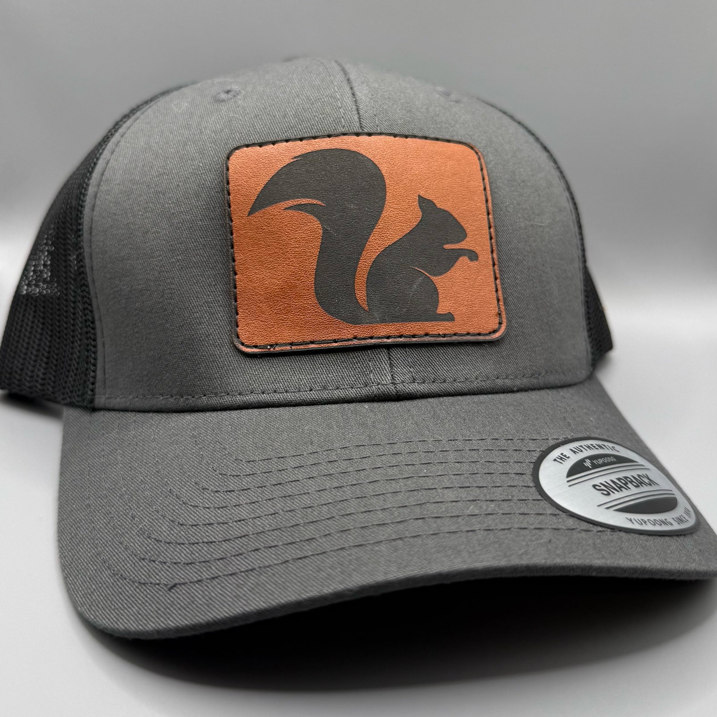 Big Squirrel Leather Patch Trucker Hat
