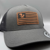 American Squirrel Leather Patch Hat