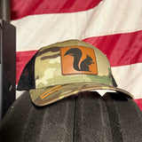 Big Squirrel Leather Patch Trucker Hat
