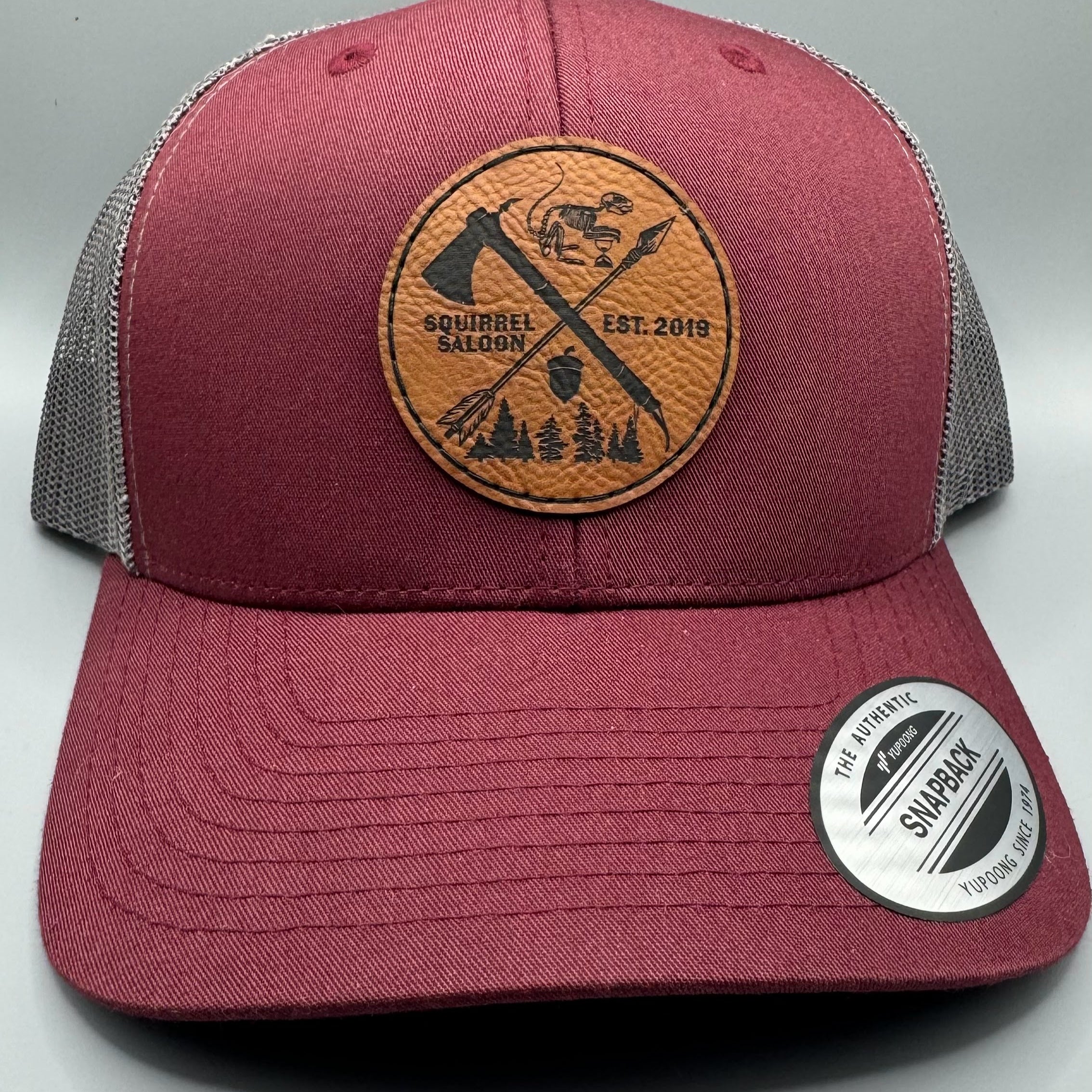 Crossed Hatchet & Arrow Leather Patch Hat