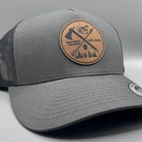 Crossed Hatchet & Arrow Leather Patch Hat
