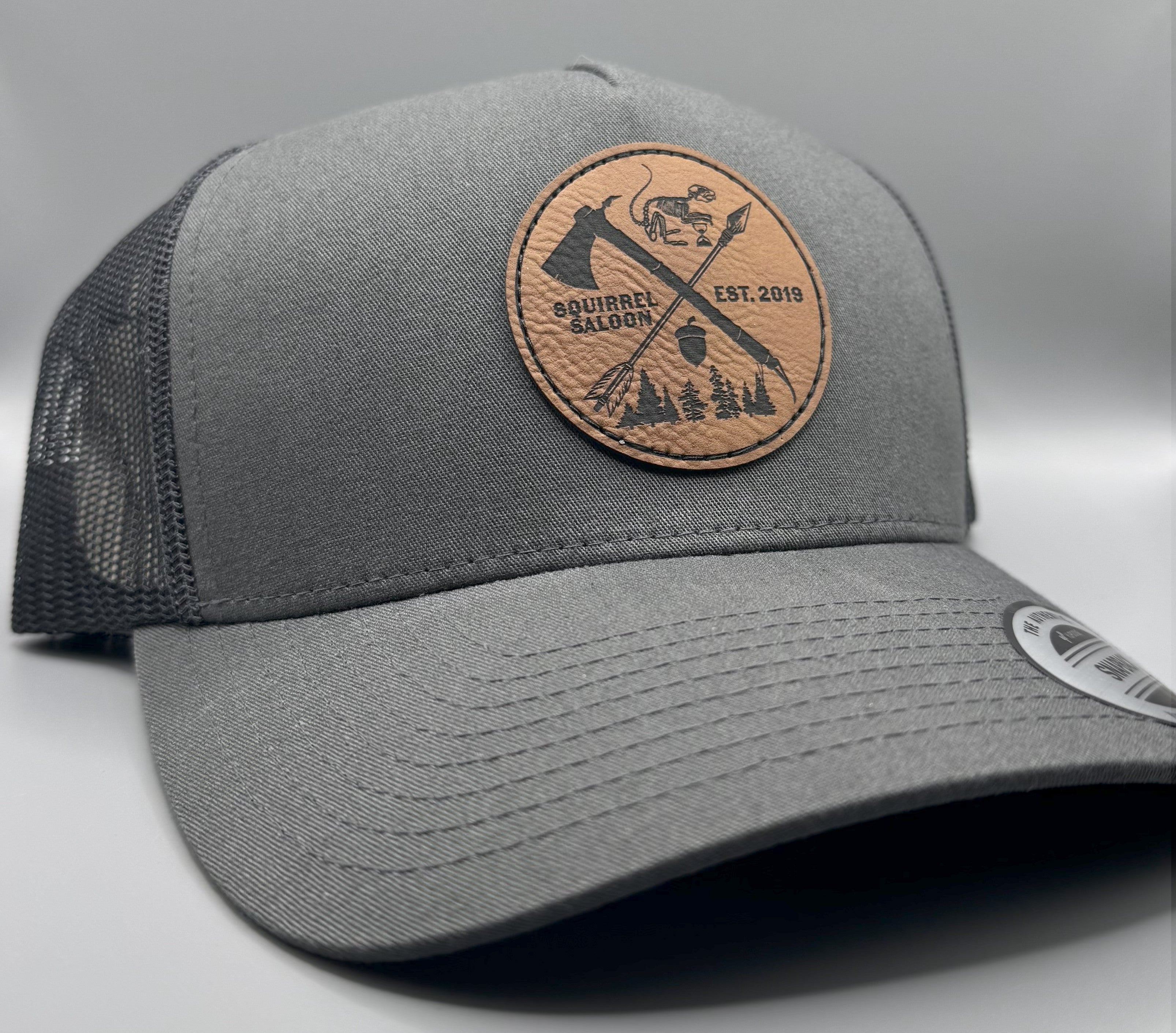 Crossed Hatchet & Arrow Leather Patch Hat
