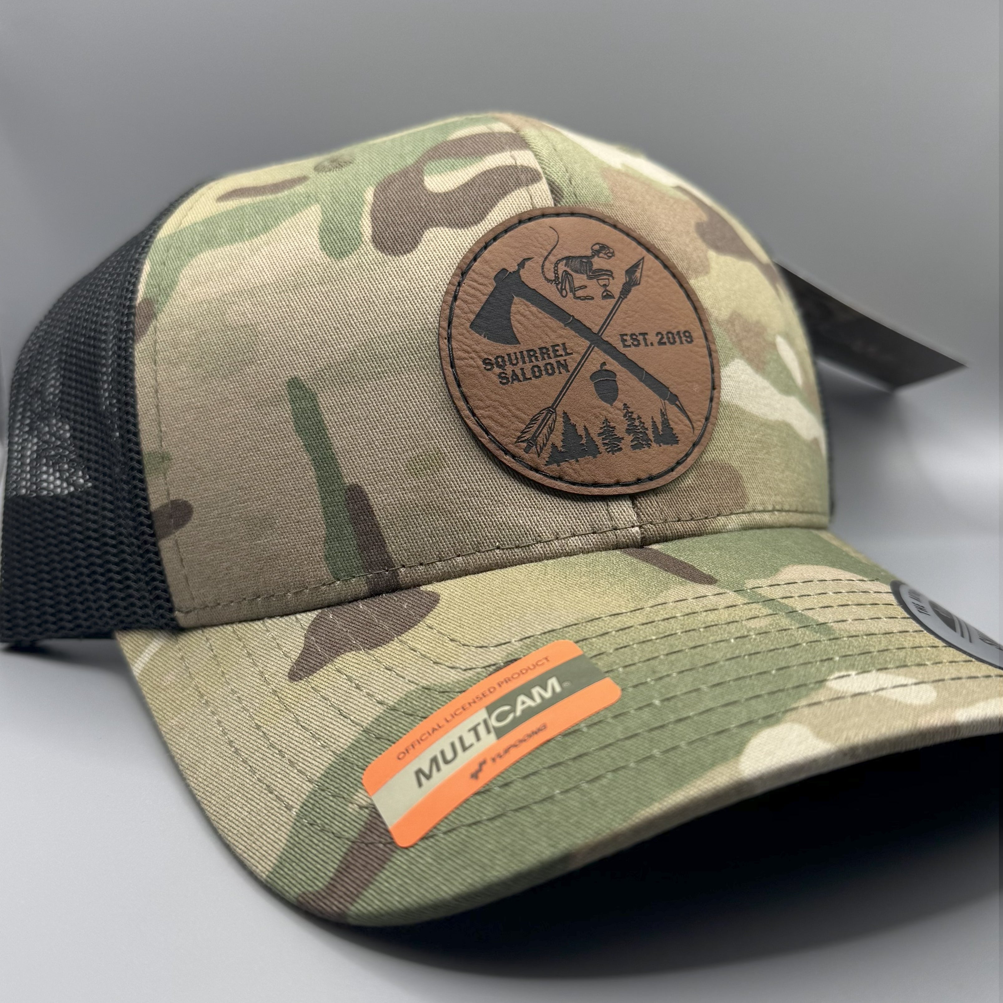 Crossed Hatchet & Arrow Leather Patch Hat