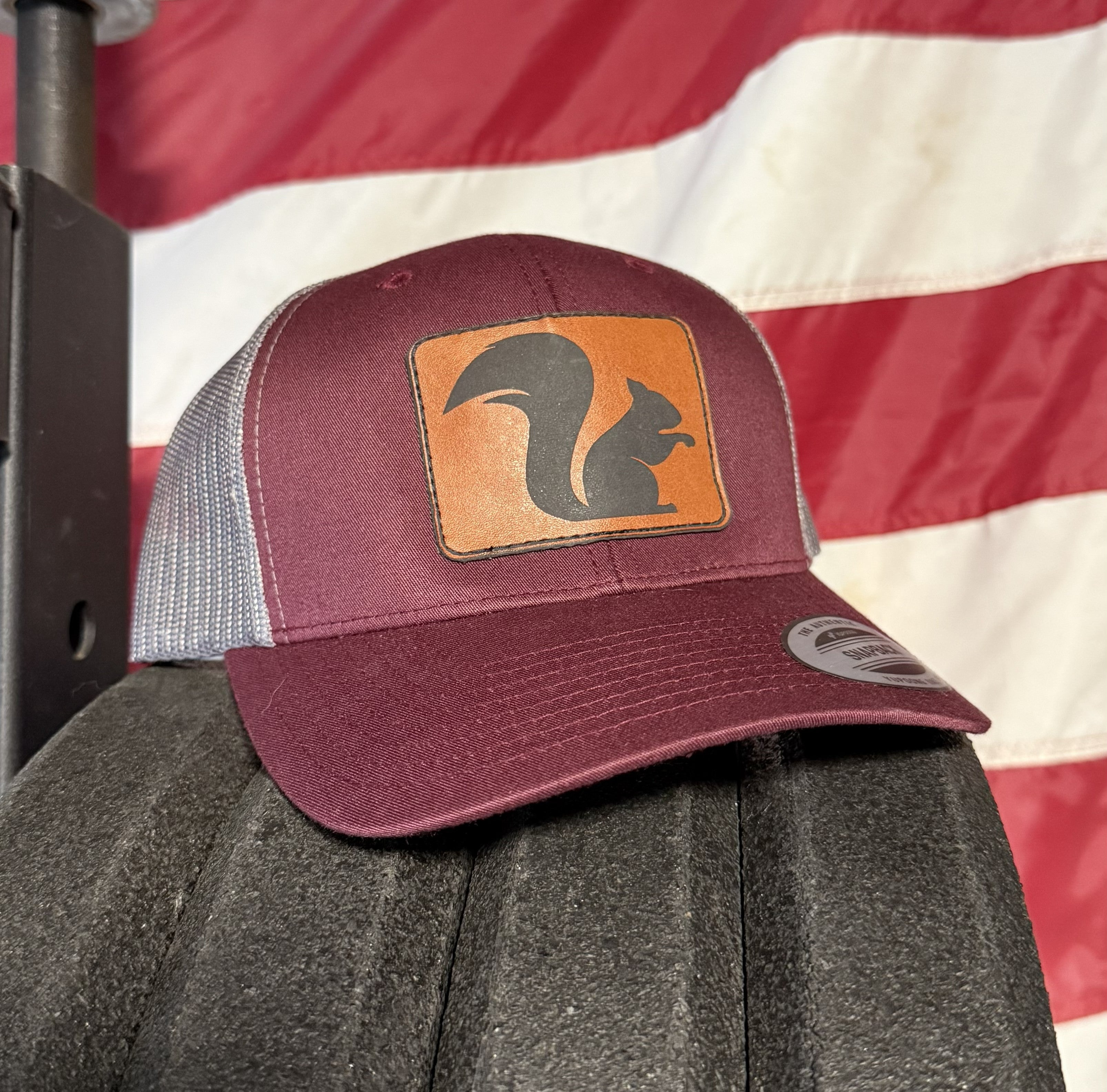 Big Squirrel Leather Patch Trucker Hat