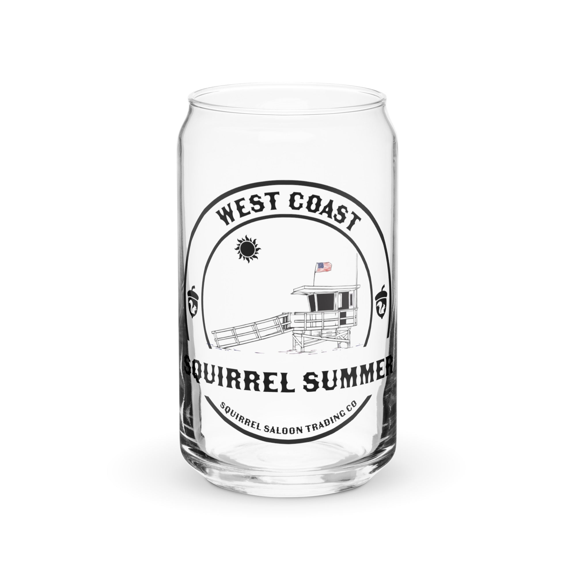 West Coast Squirrel Summer Can-shaped glass