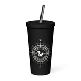 Squirrelly Compass Insulated tumbler with a straw