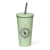 Squirrelly Compass Insulated tumbler with a straw