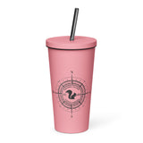 Squirrelly Compass Insulated tumbler with a straw