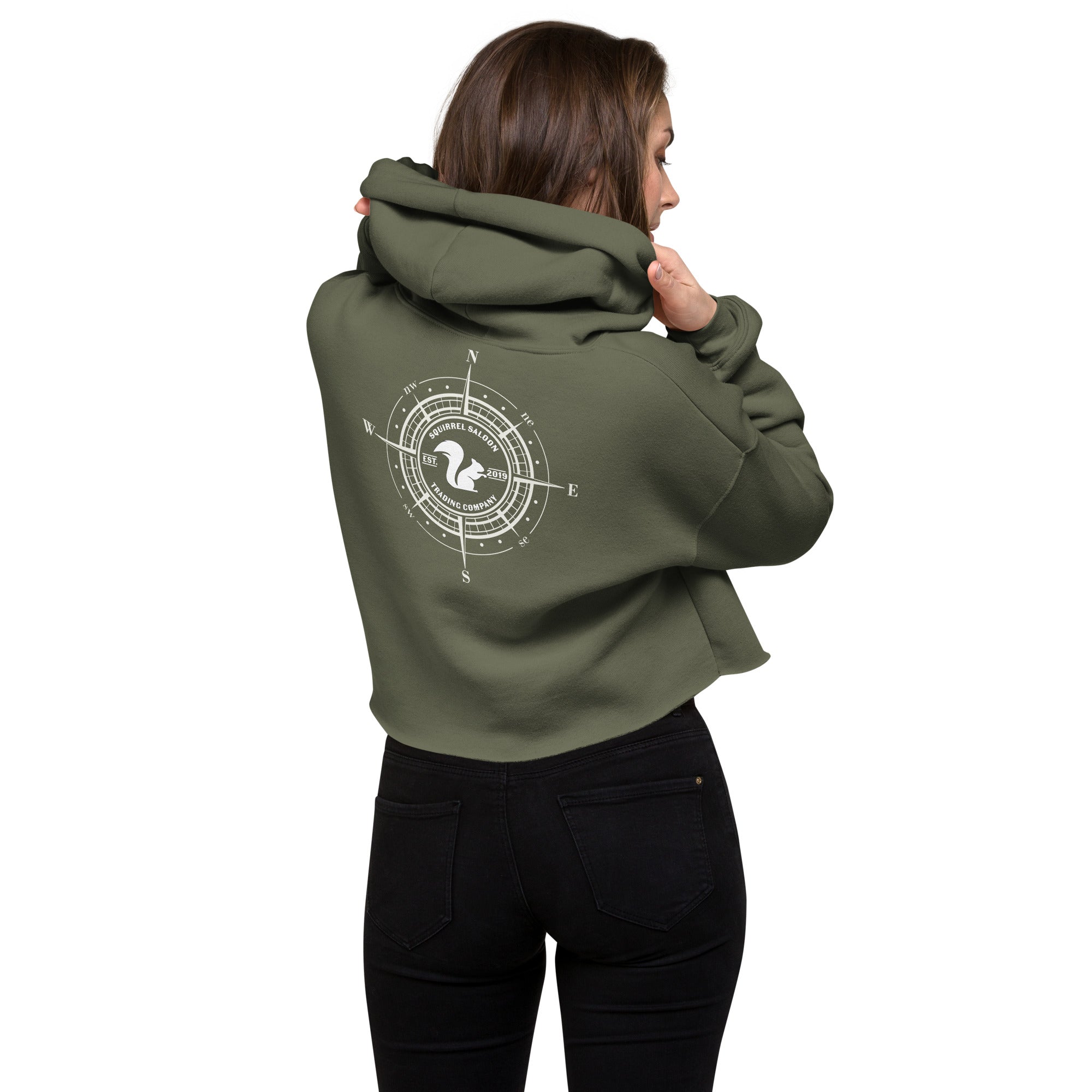 Squirrel Compass Crop Hoodie