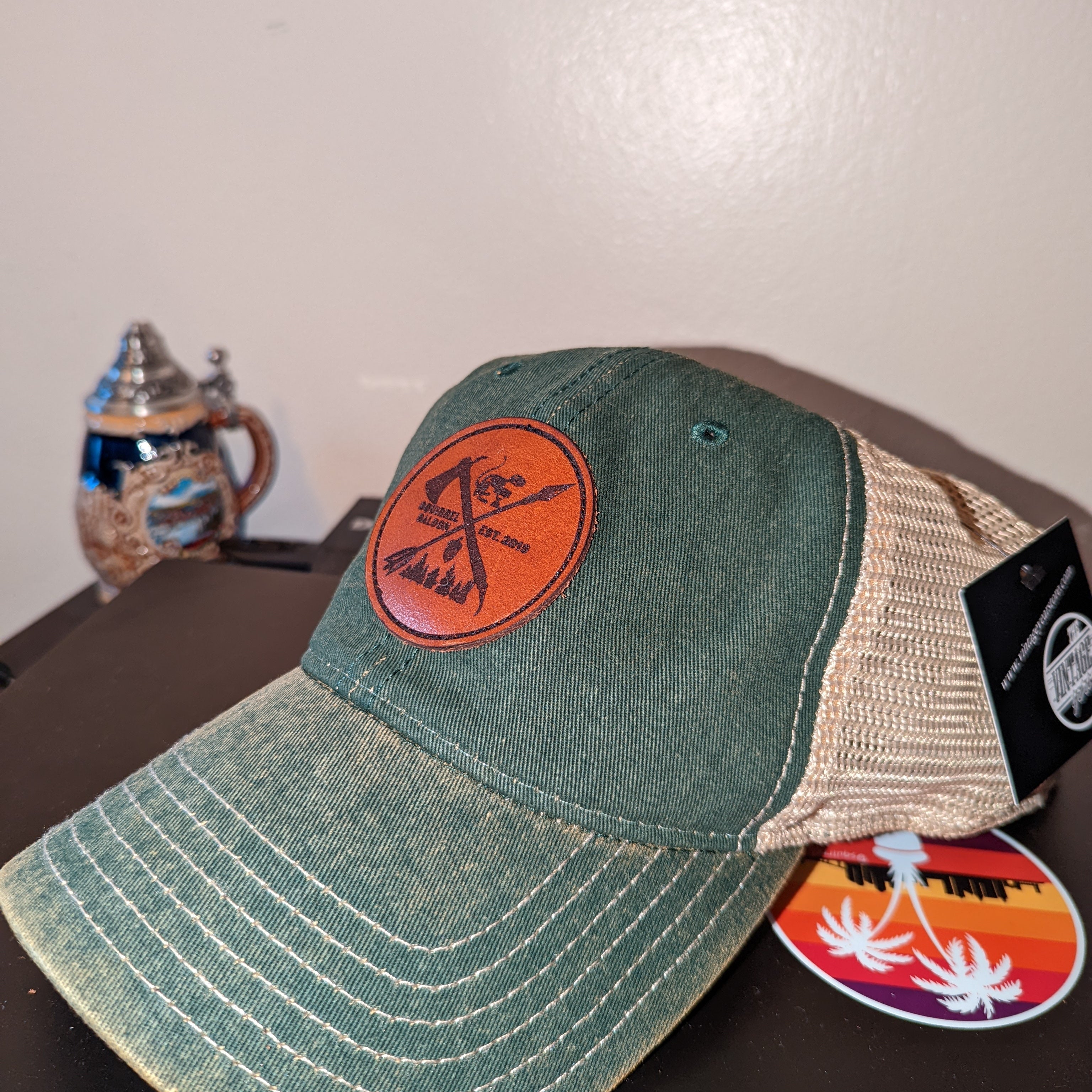 Un-structured Leather Patch Hat