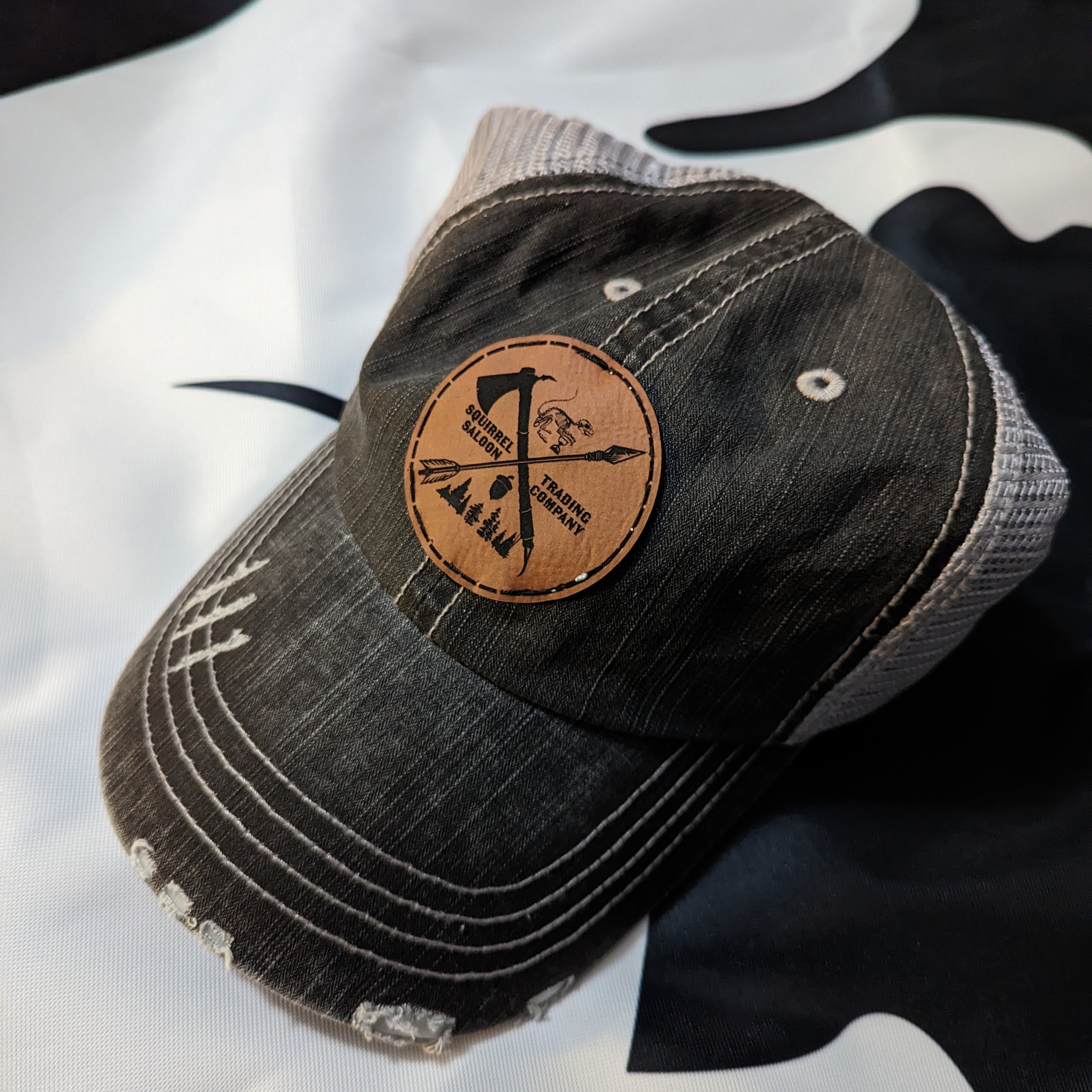 Un-structured Leather Patch Hat